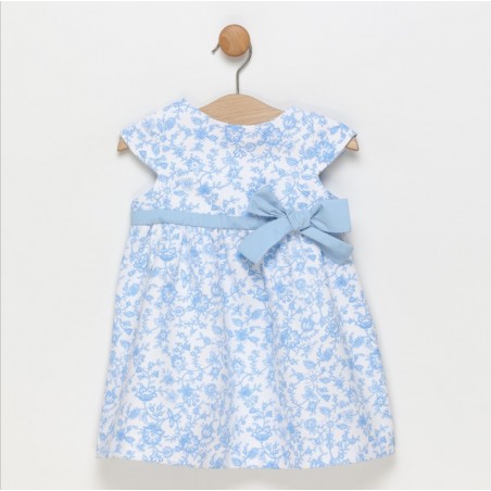 Robe motif floral bleu clair